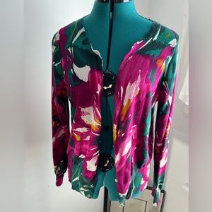 Gorgeous floral print lightweight cardigan.   18/20. Lane Bryant brand.